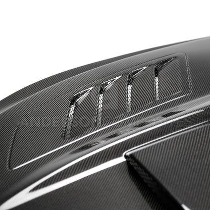 Anderson Composites 2018-2019 Ford Mustang Ram Air Double Sided Carbon Fiber Hood - Graveyard Performance
