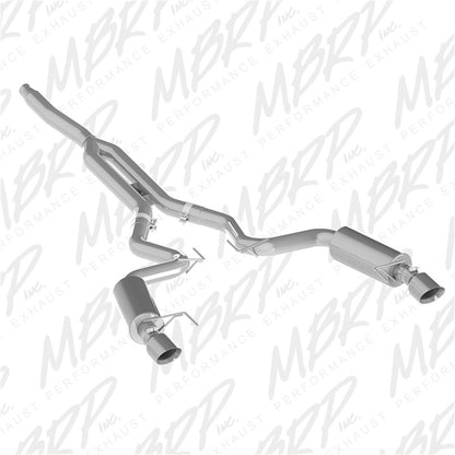 MBRP 15-18 Ford Mustang EcoBoost 2.3L T409 3in Cat Back Dual Split Rear Exit (Street Version) - Graveyard Performance