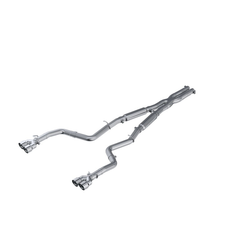 MBRP 15-16 Dodge Challenger RT 5.7L Aluminized Steel 3in Dual Rear Cat-back Quad Tips - Street - Graveyard Performance