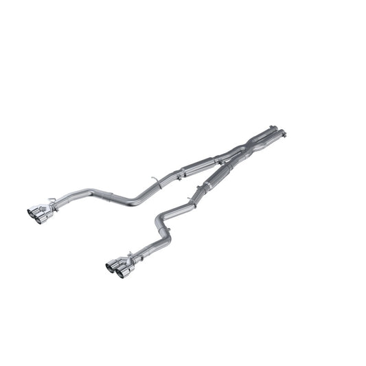 MBRP 15-16 Dodge Challenger RT 5.7L Aluminized Steel 3in Dual Rear Cat-back Quad Tips - Street - Graveyard Performance