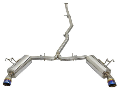 aFe POWER Takeda 16-17 Honda Civic I4-1.5L (t) 2.5-2.25in 304 SS CB Dual-Exit Exhaust Blue Tips - Graveyard Performance