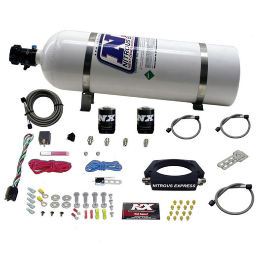 Nitrous Express GM LS 102mm Nitrous Plate Kit (50-400HP) w/15lb Bottle - Graveyard Performance