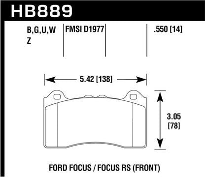 Hawk 2017 Ford Focus DTC-70 Race Front Brake Pads - Graveyard Performance