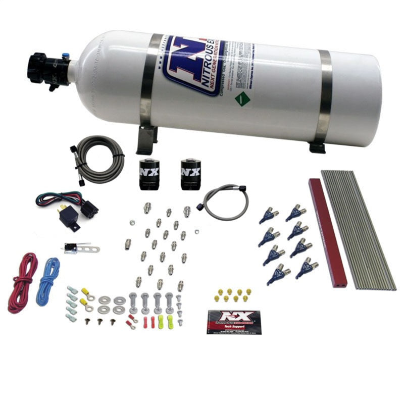 Nitrous Express GM LT1/LS1 Pro Piranha Nozzle Gas Nitrous Kit w/15lb Bottle - Graveyard Performance