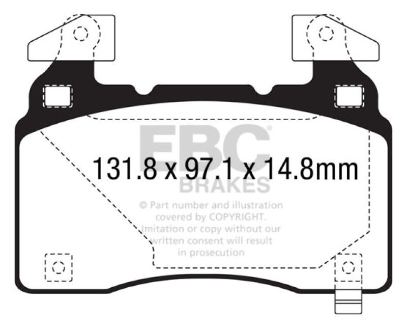 EBC 12+ Tesla Model S Electric Greenstuff Front Brake Pads - Graveyard Performance