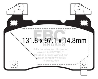 EBC 14+ Cadillac CTS Vsport 3.6 Twin Turbo Redstuff Front Brake Pads - Graveyard Performance