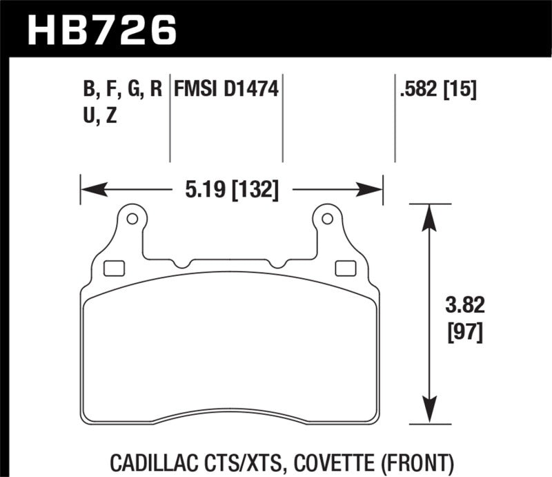 Hawk 2014 Chevrolet Corvette DTC-70 Front Brake Pads - Graveyard Performance