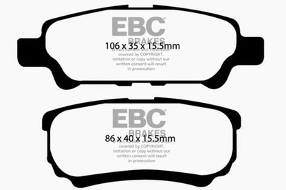 EBC 11-14 Chrysler 200 2.4 Redstuff Rear Brake Pads - Graveyard Performance