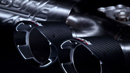 Borla 2020 Chevrolet Corvette C8 6.2L ATAK 3in Exhaust System Dual Round Angle Cut Carbon Fiber Tips - Graveyard Performance