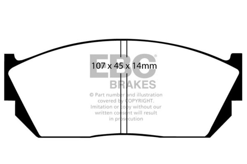 EBC 82-84 Honda Civic Hatchback 1.3 (5 Speed) Ultimax2 Front Brake Pads - Graveyard Performance