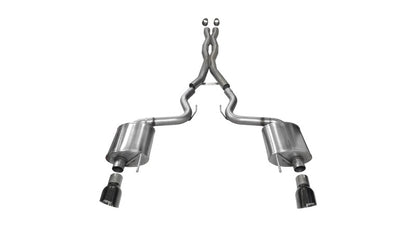 Corsa 2015-2017 Ford Mustang GT 5.0 3in Cat Back Exhaust Black Dual Tips (Sport) - Graveyard Performance