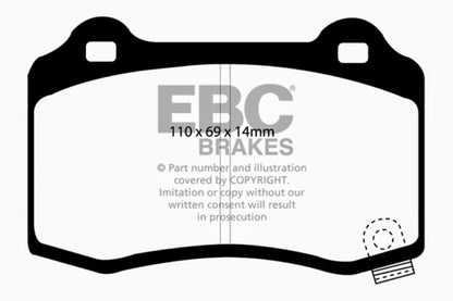 EBC 15+ Cadillac CTS 3.6 Twin Turbo Ultimax2 Rear Brake Pads - Graveyard Performance