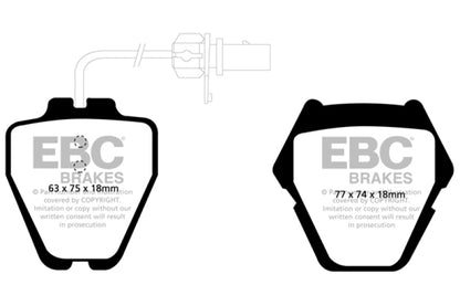 EBC 99-01 Audi A6 Quattro 2.7 Twin Turbo Sedan (8 Pad Set) Yellowstuff Front Brake Pads - Graveyard Performance