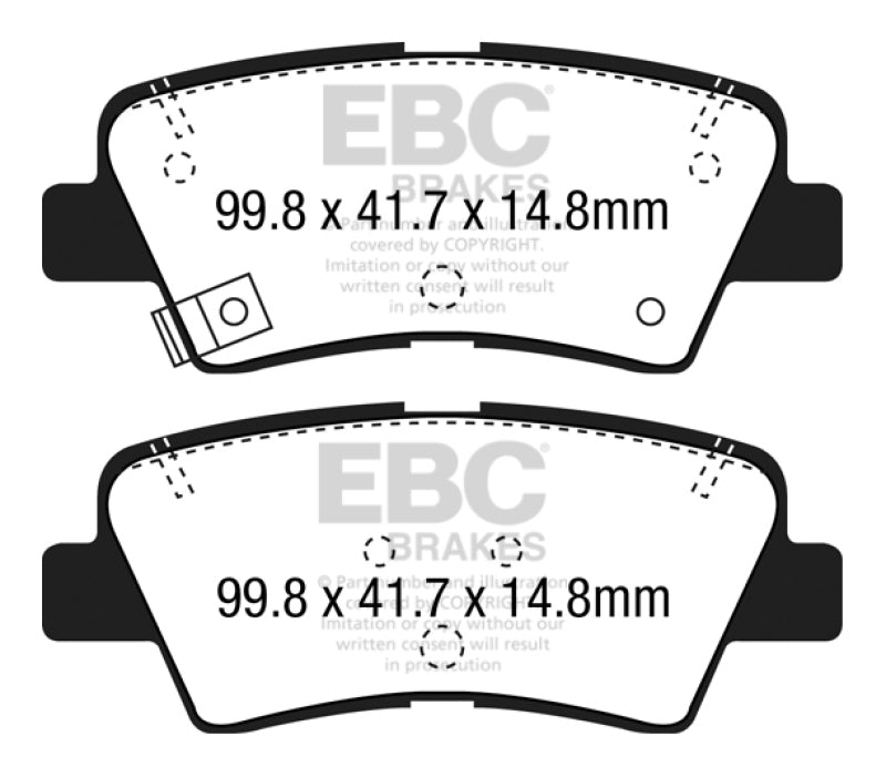 EBC 12+ Hyundai Elantra GT 2 Greenstuff Rear Brake Pads - Graveyard Performance