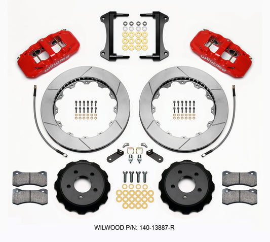 Wilwood AERO6 Front Hat Kit 15.00 Red 15-23 Mustang w/Lines