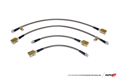 AMS Performance 2009+ Nissan GT-R R35 Alpha Short Route Style Stainless Steel Brake Lines - Graveyard Performance