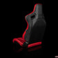Braum Racing Elite Series Sport Seats - Red Leatherette (Black Stitching)