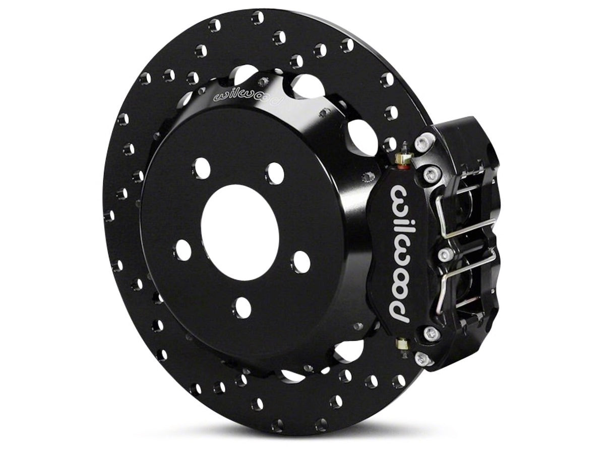 Wilwood DynaPro 4R Drag Race Front Big Brake Kit w/ Drilled Rotors - Anodized Gray Calipers (Mustang 15-20 All)
