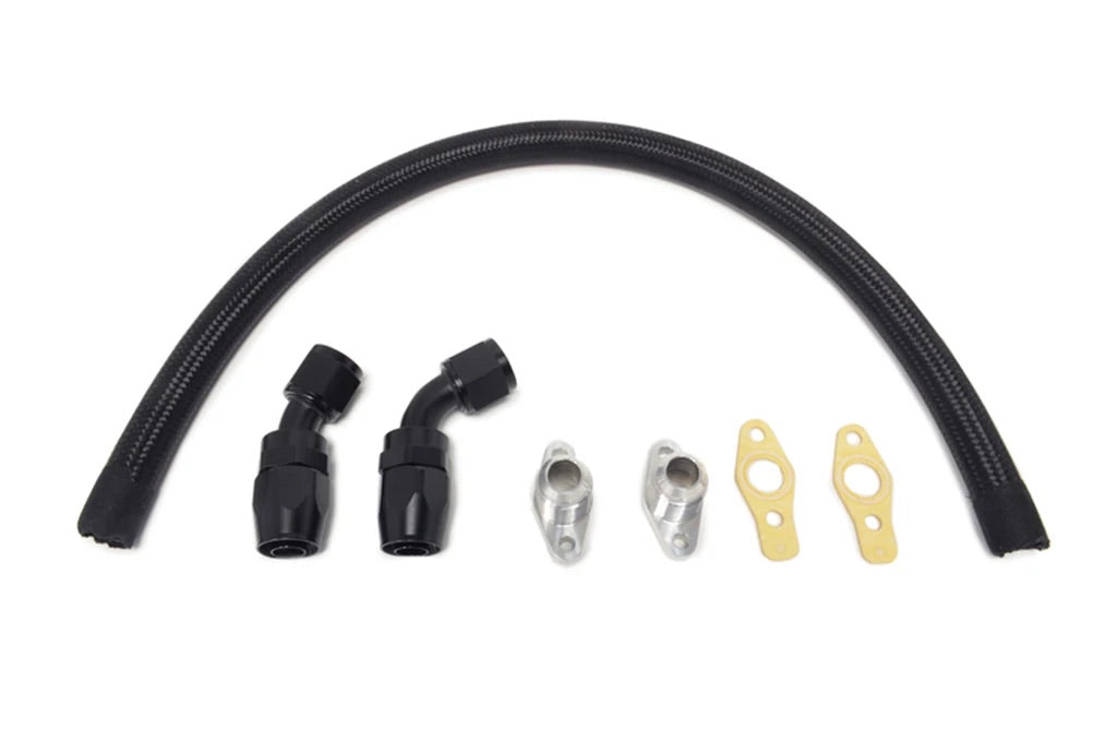 STM -10AN Turbo Oil Return Line Braided Nylon for Evo 7/8/9 Factory Style Turbo (TORLB-STK)