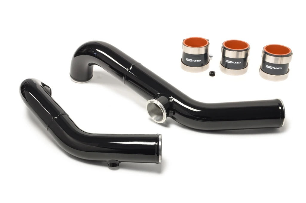 STM Evo 7/8/9 Aluminum 2.5in Upper Intercooler Pipe Kit- gloss black