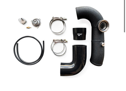 CVF Cold-side Aluminum Intercooler Pipe with HKS Flange (2013-2018 Ford Focus ST) - Graveyard Performance