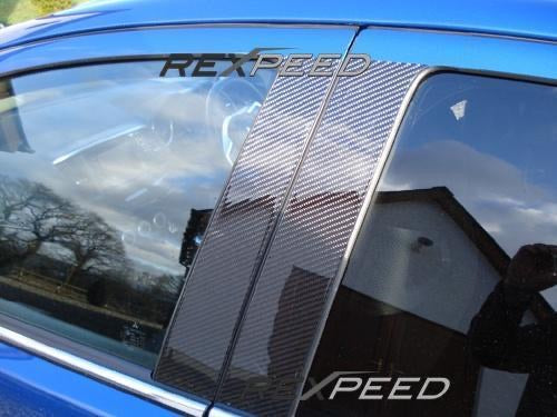 Rexpeed Carbon Fiber Pillar Trim | 2008-2015 Mitsubishi Evo X