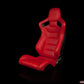 Braum Racing Elite Series Sport Seats - Red Leatherette (Black Stitching)