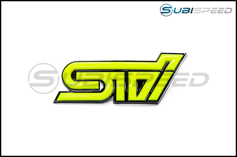 GCS STI Grille Emblem (Neon and Black) - 15+ STI
