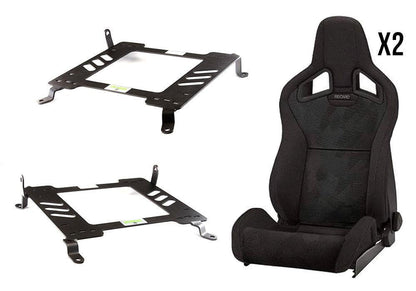 Recaro Cross Sportster CS Heated Seats + Planted Mounting Hardware Combo | 2008-2015 Mitsubishi Evo X