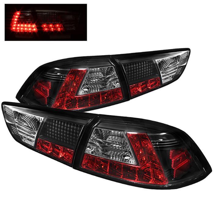 Spyder Auto LED Tail Lights - Black | 2008-2015 Mitsubishi Lancer / Evolution X [non-SportBack]